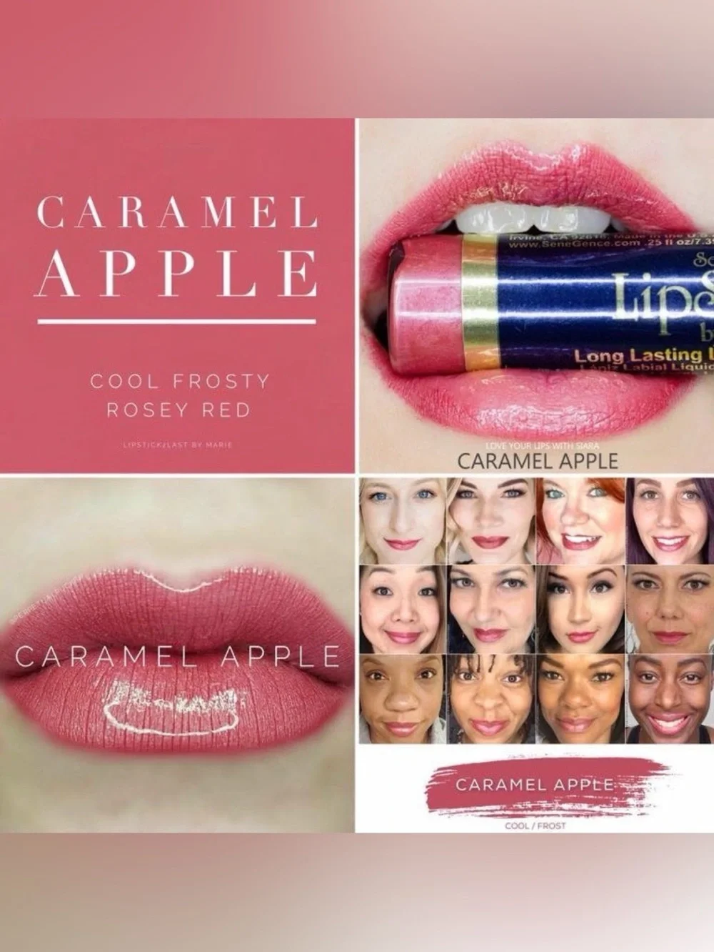 LipSense Caramel Apple - Cool Frosty Rosey Red